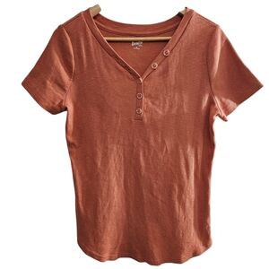 Women's Button-Down Rust Top